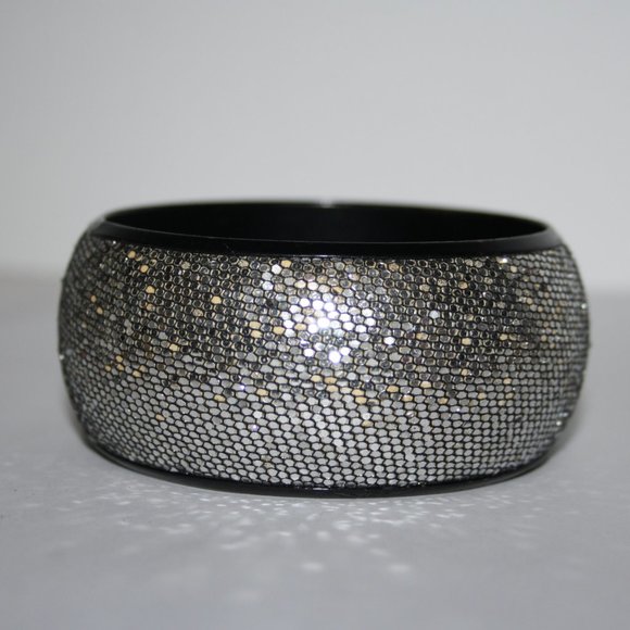 Big blingy silver bangle bracelet